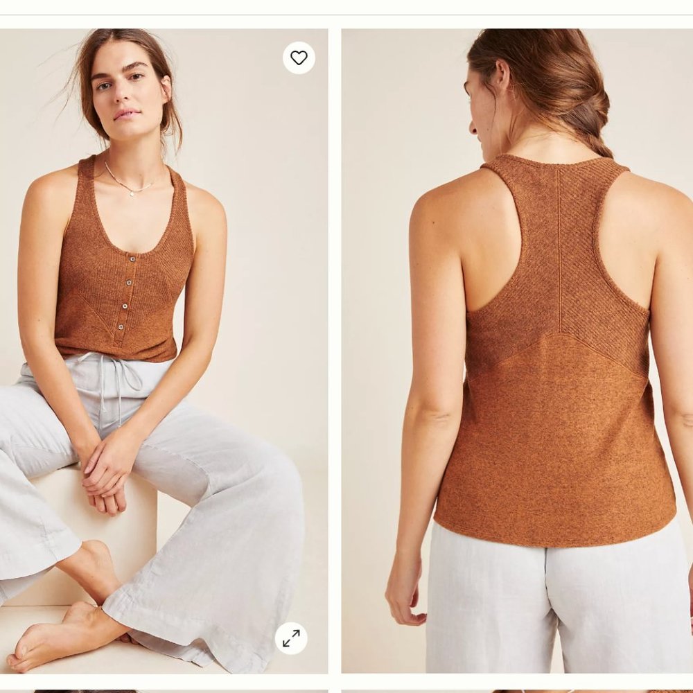 Lucie Ribbed Racerback Tank in Lavender Gray - Picture 5 of 6